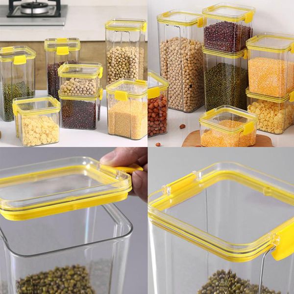 storage bottles & jars food container plastic kitchen refrigerator noodle box multigrain tank transparent sealed 700/950/1300ml
storage bottles & jars food container plastic kitchen refrigerator noodle box multigrain tank transparent sealed 700/950/1300ml