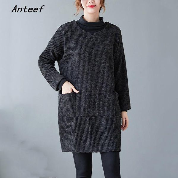 casual dresses anteef long sleeve plus size cotton vintage for women loose min short autumn winter dress elegant clothing 2021, Black;gray
casual dresses anteef long sleeve plus size cotton vintage for women loose min short autumn winter dress elegant clothing 2021, Black;gray