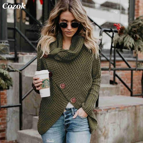 women's sweaters 2021 autumn women turtleneck knitted solid long sleeve irregular hem pullover thick fashion button loose sweater, White;black
women's sweaters 2021 autumn women turtleneck knitted solid long sleeve irregular hem pullover thick fashion button loose sweater, White;black