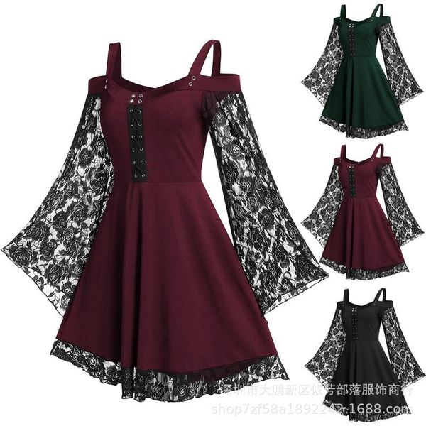 women dresses strapless sling lace a-line long sleeve dress ladies party female vestidos mujer faldas clothes casual, Black;gray
women dresses strapless sling lace a-line long sleeve dress ladies party female vestidos mujer faldas clothes casual, Black;gray