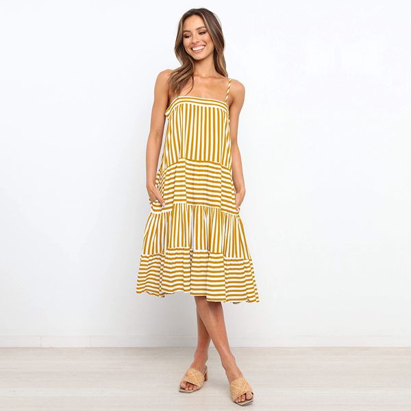 loose striped spaghetti strap dress women new spring summer patchwork backless medium long ladies sling dress 210413, Black;gray
loose striped spaghetti strap dress women new spring summer patchwork backless medium long ladies sling dress 210413, Black;gray