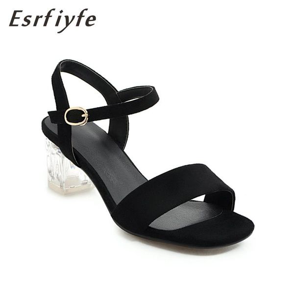 summer women's sandals fashion square heel clear crystal shoes woman solid a word with buckle, Black
summer women's sandals fashion square heel clear crystal shoes woman solid a word with buckle, Black