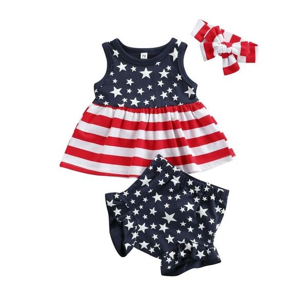 0-3y independence day summer baby girls clothes sets star striped printed sleeveless shorts headband clothing, White
0-3y independence day summer baby girls clothes sets star striped printed sleeveless shorts headband clothing, White