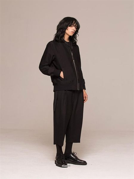 men's pants black plus-size loose simple casual harem