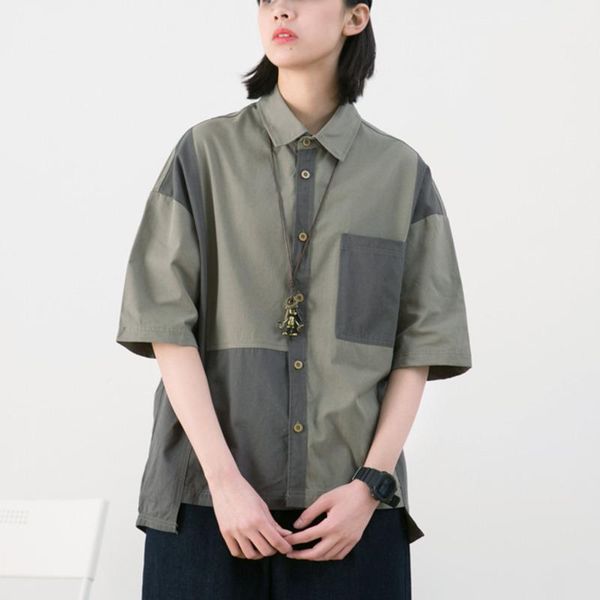 women's blouses & shirts 2021 women blouse and short sleeve patch work neck striped button up casual street summer vintage, White
women's blouses & shirts 2021 women blouse and short sleeve patch work neck striped button up casual street summer vintage, White
