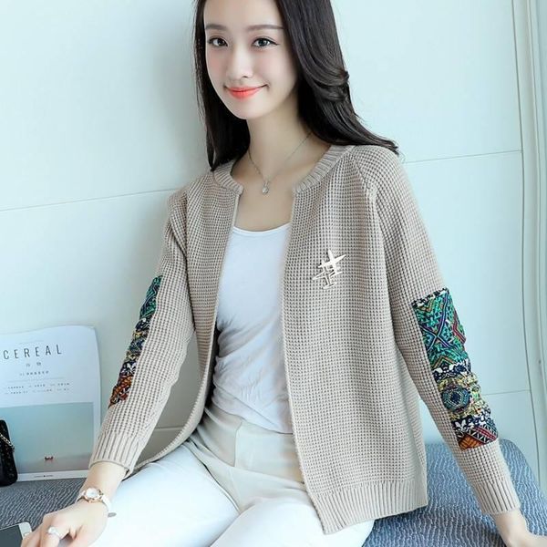 women's knits & tees ladies spring and autumn knitted cardigan sweater 2021 korean stitching round neck long-sleeved women, White
women's knits & tees ladies spring and autumn knitted cardigan sweater 2021 korean stitching round neck long-sleeved women, White
