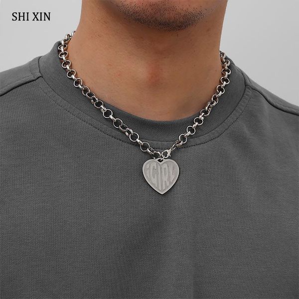 punk thick stainless steel chain necklace men fashion heart pendants necklaces 2021 women's choker neck jewelry chokers, Golden;silver
punk thick stainless steel chain necklace men fashion heart pendants necklaces 2021 women's choker neck jewelry chokers, Golden;silver