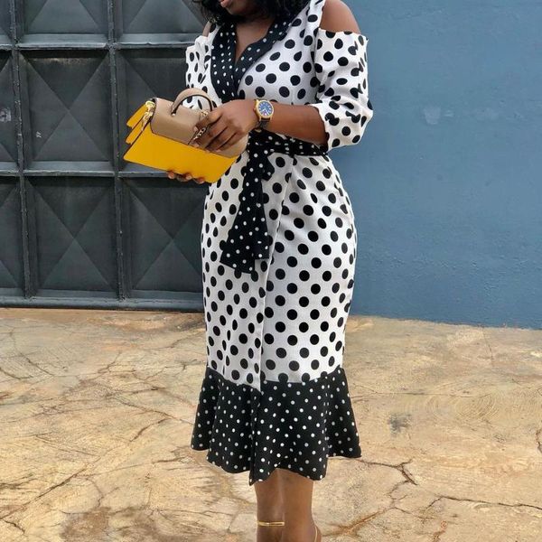 casual dresses 2021 ladies fashion temperament elegant shoulder polka dot print patchwork lapel strap long dress, Black;gray
casual dresses 2021 ladies fashion temperament elegant shoulder polka dot print patchwork lapel strap long dress, Black;gray