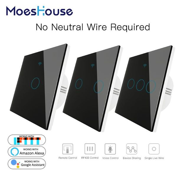 smart home control black wifi wall switch no neutral wire needed wireless life tuya remote single fire work with alexa rf433
smart home control black wifi wall switch no neutral wire needed wireless life tuya remote single fire work with alexa rf433