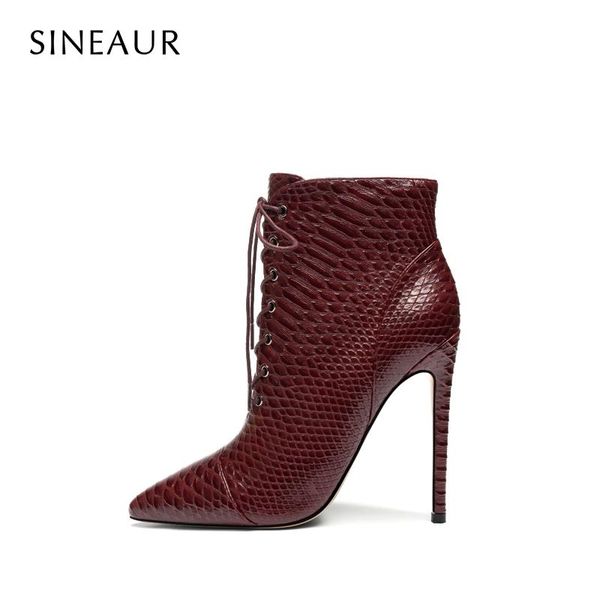shoes for women fashion snake print high thin heels ankle boots 12cm pointed toe lace up autumn winter big size, Black
shoes for women fashion snake print high thin heels ankle boots 12cm pointed toe lace up autumn winter big size, Black