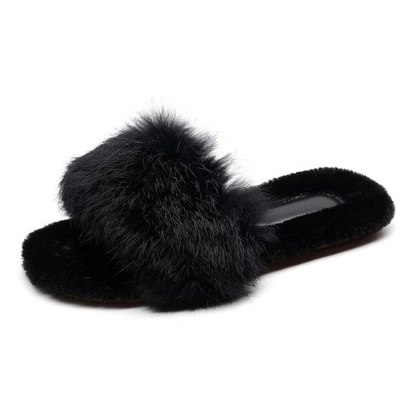 women slippers with fur warm house soft winter flats furry fashion lady bedroom floor shoes slip on slide, Black
women slippers with fur warm house soft winter flats furry fashion lady bedroom floor shoes slip on slide, Black
