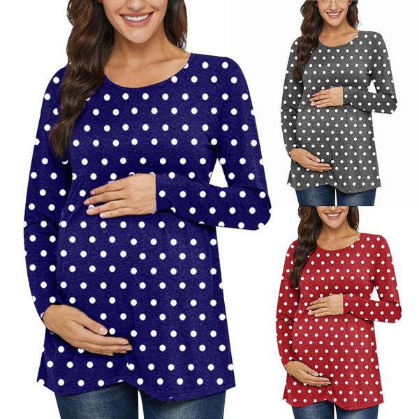 maternity & tees women's clothes long sleeve dot printed pregnant t-shirt 2021 pregnancy clothing zwangerschaps kleding, White
maternity & tees women's clothes long sleeve dot printed pregnant t-shirt 2021 pregnancy clothing zwangerschaps kleding, White