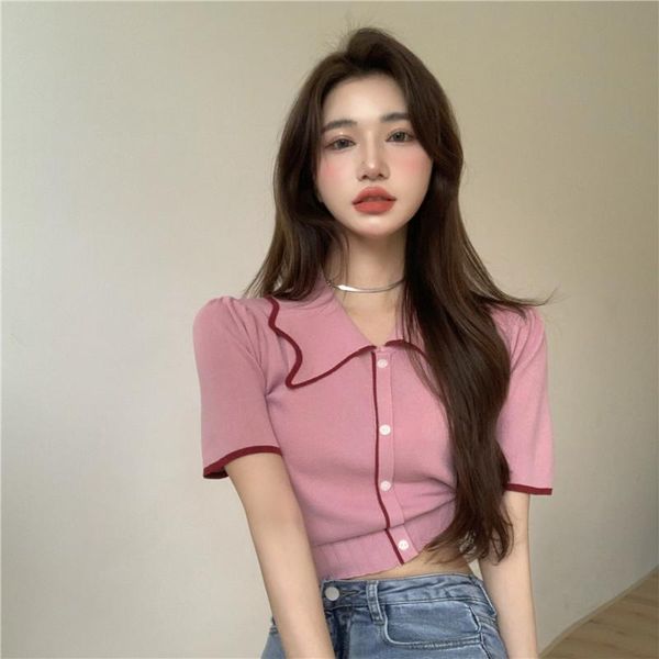 summer 2021 fashion lapel short knit cardigan slim thin ice silk sleeve women's t-shirt, White
summer 2021 fashion lapel short knit cardigan slim thin ice silk sleeve women's t-shirt, White