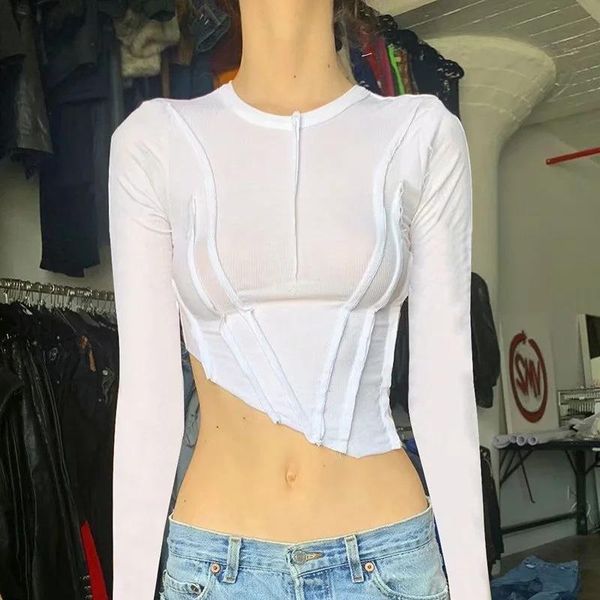 women's t-shirt tvvovvin 2021 spring fashion slim open navel long sleeve o-neck irregular solid color ej2c, White
women's t-shirt tvvovvin 2021 spring fashion slim open navel long sleeve o-neck irregular solid color ej2c, White