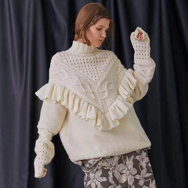 oversize pullover for women 2021 winter ruffle warm sweaters loose turtleneck long sleeve gypsy sweater thick women's, White;black
oversize pullover for women 2021 winter ruffle warm sweaters loose turtleneck long sleeve gypsy sweater thick women's, White;black