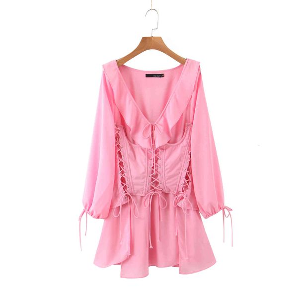casual dresses women fashion pink long sleeve es spring shirt style ruffled neck party evening with chic strappy waist seal/corset, Black;gray
casual dresses women fashion pink long sleeve es spring shirt style ruffled neck party evening with chic strappy waist seal/corset, Black;gray