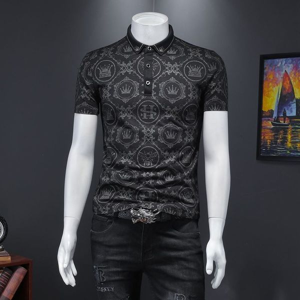 men's polos crown lapel shirt half sleeve embroidery trendy camisa men summer shirts playera polo y2xp, White;black
men's polos crown lapel shirt half sleeve embroidery trendy camisa men summer shirts playera polo y2xp, White;black