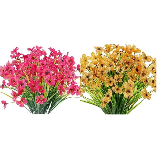 decorative flowers & wreaths 16 bundles artificial outdoor fake faux plastic plants garden home wedding decor (yellow rose red)
decorative flowers & wreaths 16 bundles artificial outdoor fake faux plastic plants garden home wedding decor (yellow rose red)