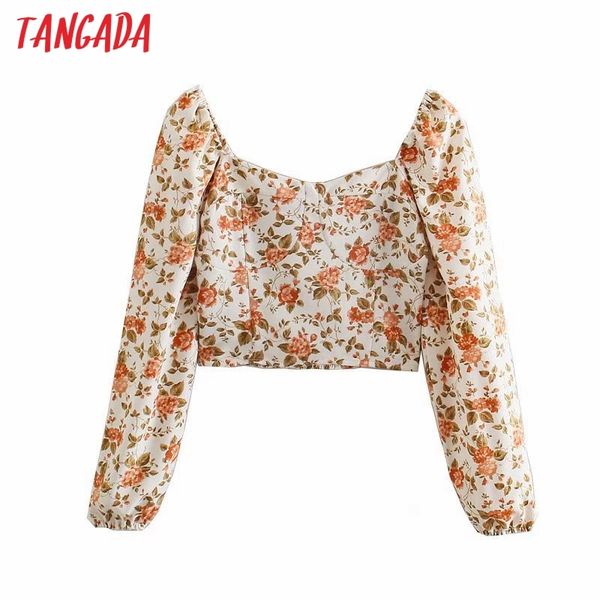 women retro print crop long sleeve summer chic female slim shirt 3d49 210416, White
women retro print crop long sleeve summer chic female slim shirt 3d49 210416, White