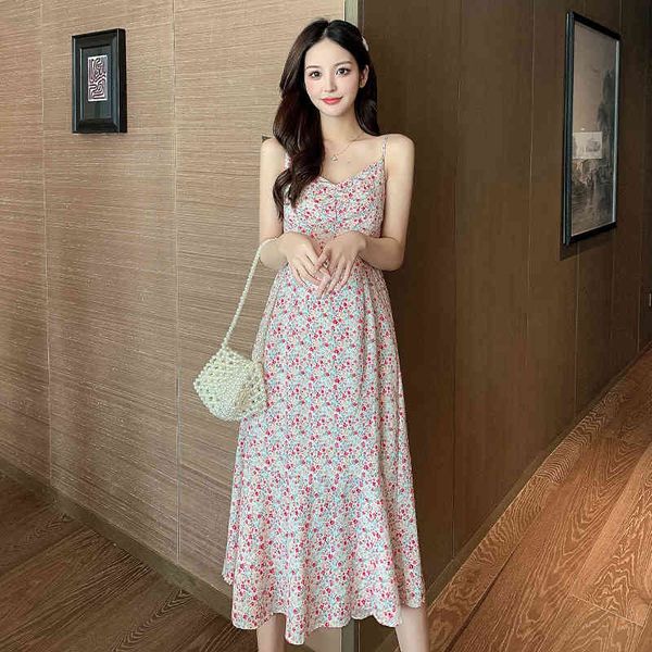 summer elegant women's spaghetti strap dress french style floral sling midi ladies chiffon es 210514, Black;gray
summer elegant women's spaghetti strap dress french style floral sling midi ladies chiffon es 210514, Black;gray