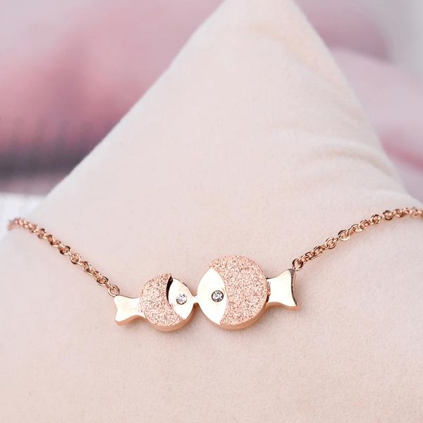 pendant necklaces frosted pisces titanium steel necklace ladies non-fading rose gold clavicle chain high-end simple, Silver
pendant necklaces frosted pisces titanium steel necklace ladies non-fading rose gold clavicle chain high-end simple, Silver