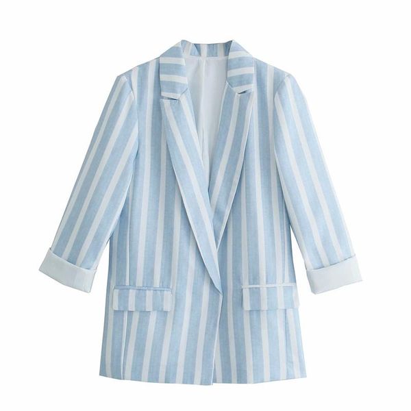 women's suits & blazers women fashion office wear loose-fitting coat vintage long sleeve pockets female striped outerwear chic ca015, White;black
women's suits & blazers women fashion office wear loose-fitting coat vintage long sleeve pockets female striped outerwear chic ca015, White;black