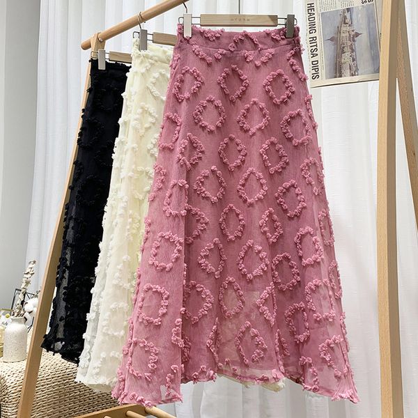 vintage cotton linen flower fluffy skirt summer elastic waist mid-length flocked mesh women long s for 210420, Black
vintage cotton linen flower fluffy skirt summer elastic waist mid-length flocked mesh women long s for 210420, Black