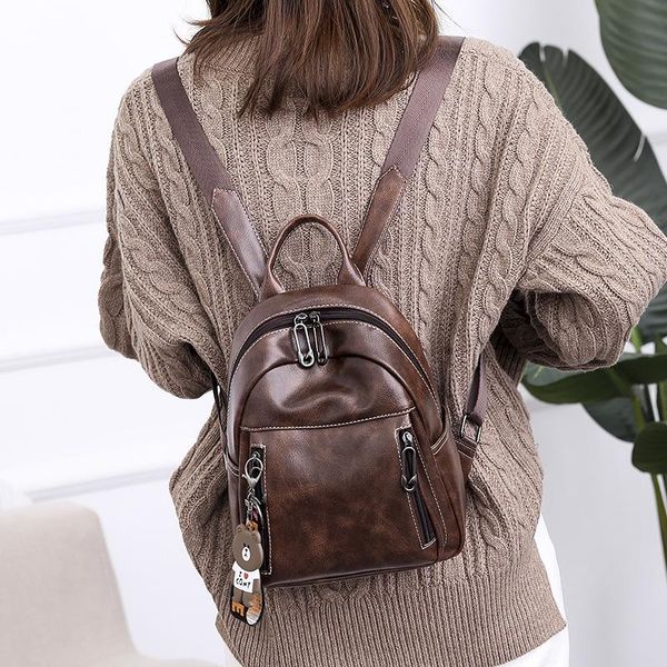 backpack 2021 fashion stitching shoulder bag, multi-functional women's retro backpack, simple college bag
backpack 2021 fashion stitching shoulder bag, multi-functional women's retro backpack, simple college bag