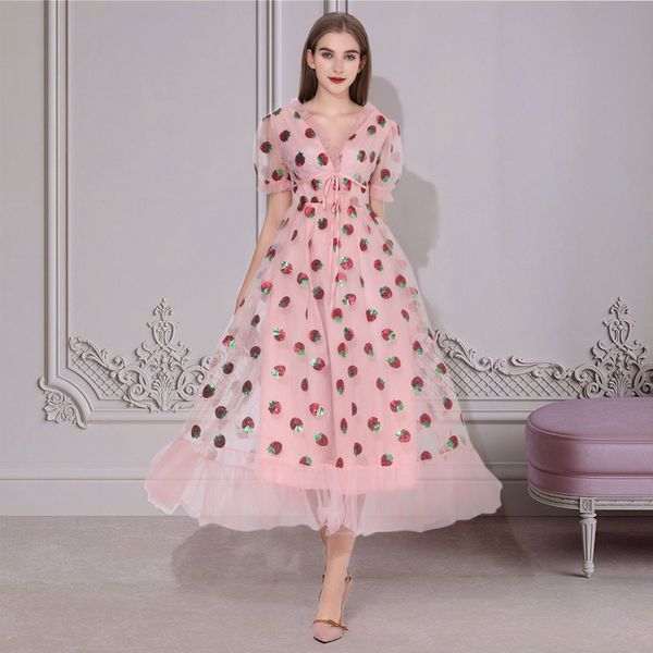 maxi dresses for women 2021 summer strawberry dress plus size mesh robe party club elegant female casual dresses vestidos, Black;gray
maxi dresses for women 2021 summer strawberry dress plus size mesh robe party club elegant female casual dresses vestidos, Black;gray