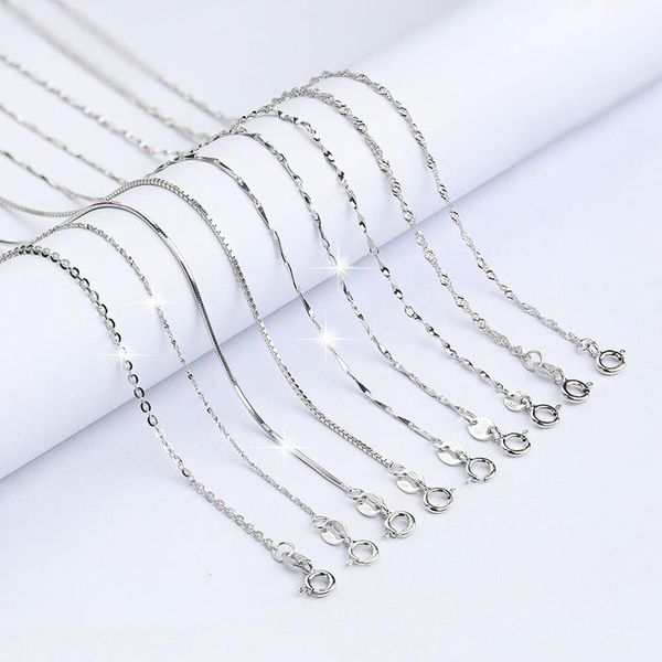 chains 5pc/lot genuine 925 sterling silver water-wave snake box chain for woman 40cm/45cm 0.7/0.8mm necklace wholesale jewelry
chains 5pc/lot genuine 925 sterling silver water-wave snake box chain for woman 40cm/45cm 0.7/0.8mm necklace wholesale jewelry