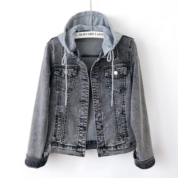 women's jackets korean removable hooded women denim jacket slim dark gray jeans female spring 2021 short casual basic coat mujer chaque, Black;brown
women's jackets korean removable hooded women denim jacket slim dark gray jeans female spring 2021 short casual basic coat mujer chaque, Black;brown