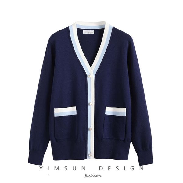 women's sweaters color contrast v-neck pearl button sweater in early autumn s4uh, White;black
women's sweaters color contrast v-neck pearl button sweater in early autumn s4uh, White;black