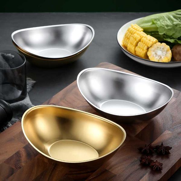 dishes & plates 304 stainless steel korean salad bowl creative golden ingot dessert snack cooking tableware fruit plate
dishes & plates 304 stainless steel korean salad bowl creative golden ingot dessert snack cooking tableware fruit plate