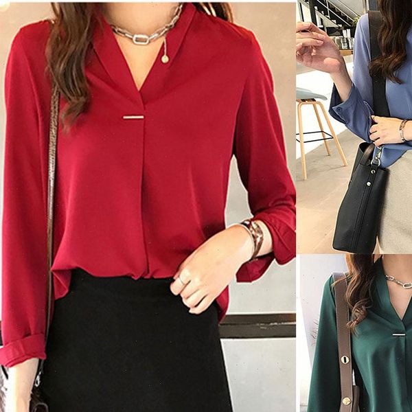 fashion womens shirts autumn blouses women casual v neck long sleeves chiffon ladies work office shirt, White
fashion womens shirts autumn blouses women casual v neck long sleeves chiffon ladies work office shirt, White
