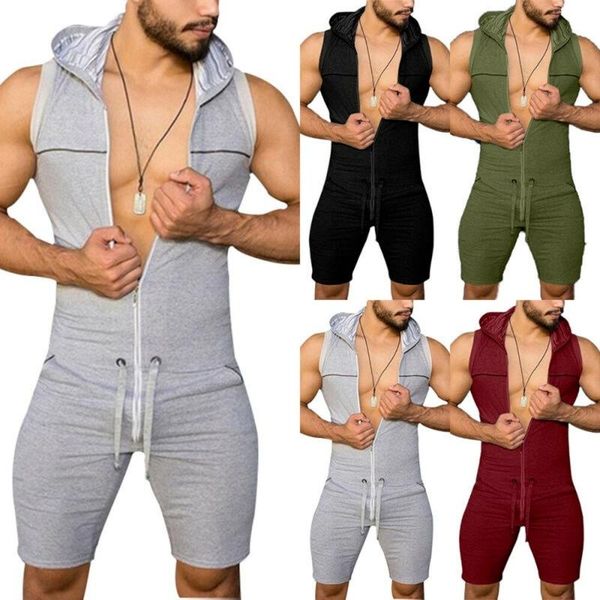 men's pants men jumpsuit one piece tight bodysuit sleeveless hooded playsuit rompers overall, Black
men's pants men jumpsuit one piece tight bodysuit sleeveless hooded playsuit rompers overall, Black