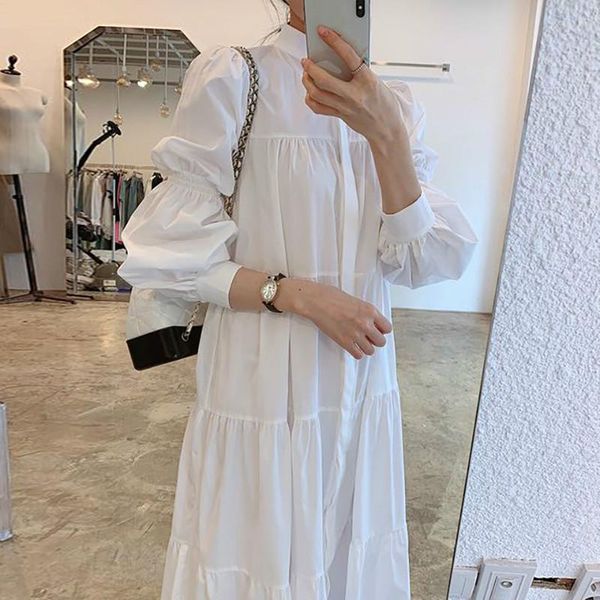 casual dresses french style autumn women dress vestidos stand collar long sleeve white solid color a line vintage korean, Black;gray
casual dresses french style autumn women dress vestidos stand collar long sleeve white solid color a line vintage korean, Black;gray