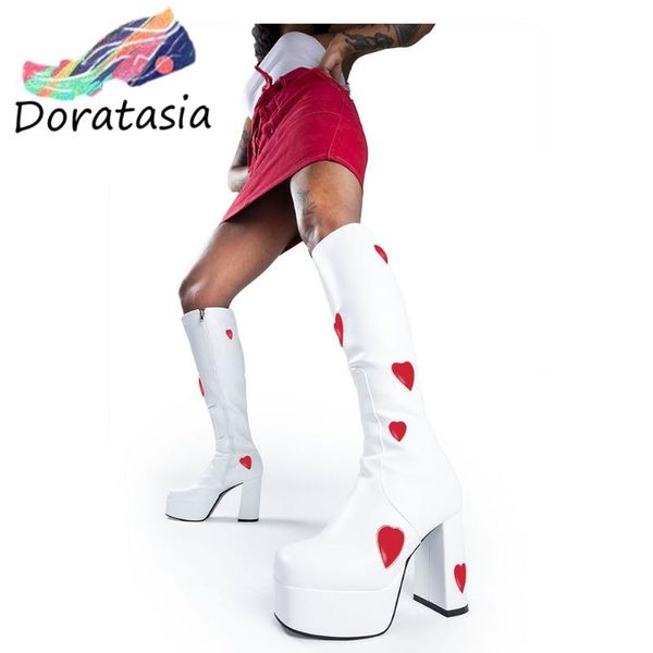 boots doratasia ins brand women solid zipper mid calf high heel platform heart elegant fashion shoes, Black
boots doratasia ins brand women solid zipper mid calf high heel platform heart elegant fashion shoes, Black