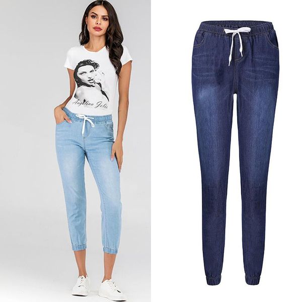 women's jeans high-waisted ladies cropped bloomers women pants long cow short pans, Blue
women's jeans high-waisted ladies cropped bloomers women pants long cow short pans, Blue