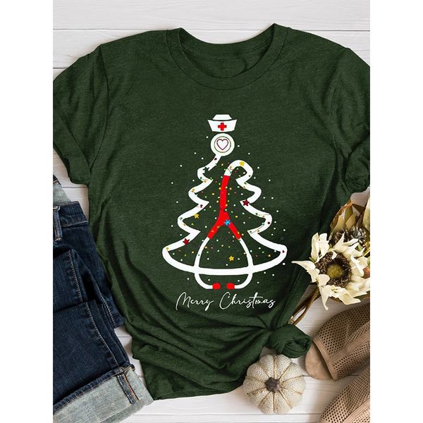 summer women's t-shirt christmas lantern tree print round neck street casual home short-sleeved loose and comfortable, White
summer women's t-shirt christmas lantern tree print round neck street casual home short-sleeved loose and comfortable, White
