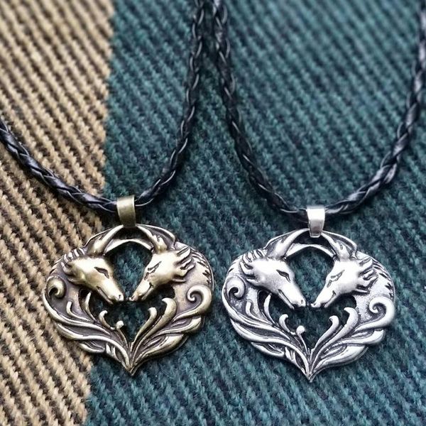 pendant necklaces punk metal double wolf hollow necklace lovers charm fashion jewelry party accessories valentine's gift, Silver
pendant necklaces punk metal double wolf hollow necklace lovers charm fashion jewelry party accessories valentine's gift, Silver