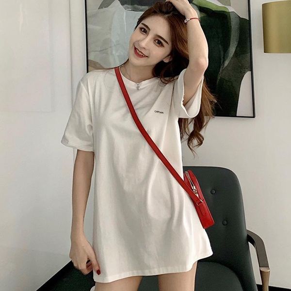 women's t-shirt summer short sleeve long t-shirts fashion korean soft tshirt simple letter print basic t shirt for women casual loose w, White
women's t-shirt summer short sleeve long t-shirts fashion korean soft tshirt simple letter print basic t shirt for women casual loose w, White