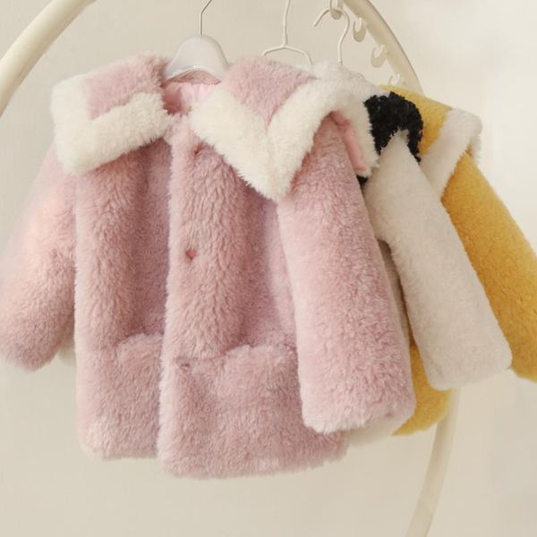 jackets 2022 baby girl autumn winter fashion single breasted faux fur coats children clothing turn down collar solid outerwear w75, Blue;gray
jackets 2022 baby girl autumn winter fashion single breasted faux fur coats children clothing turn down collar solid outerwear w75, Blue;gray