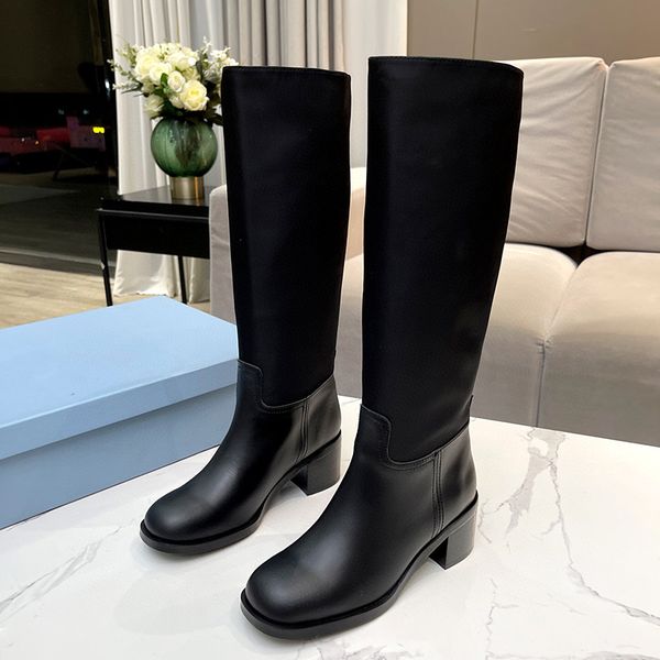 2021 women designer high boots re-nylon fashion brushed leather boots knight the knee martin booties, Black
2021 women designer high boots re-nylon fashion brushed leather boots knight the knee martin booties, Black