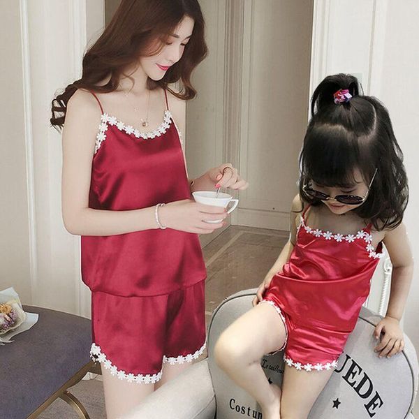family matching outfits mother daughter clothes flower applique mommy and me set silk satin christmas pajamas, Blue
family matching outfits mother daughter clothes flower applique mommy and me set silk satin christmas pajamas, Blue