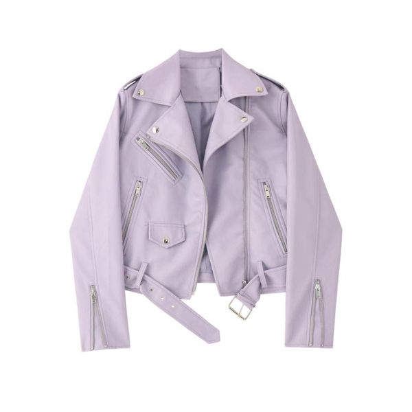women streetwear faux leather coat 2021 spring autumn slim zipper short jacket female biker moto coats with belt women's &, Black
women streetwear faux leather coat 2021 spring autumn slim zipper short jacket female biker moto coats with belt women's &, Black