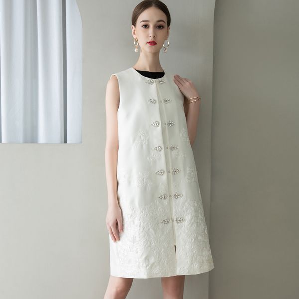 women's runway trench coats vest o neck beaded rhinestones embroidery elegant outerwear, Tan;black
women's runway trench coats vest o neck beaded rhinestones embroidery elegant outerwear, Tan;black