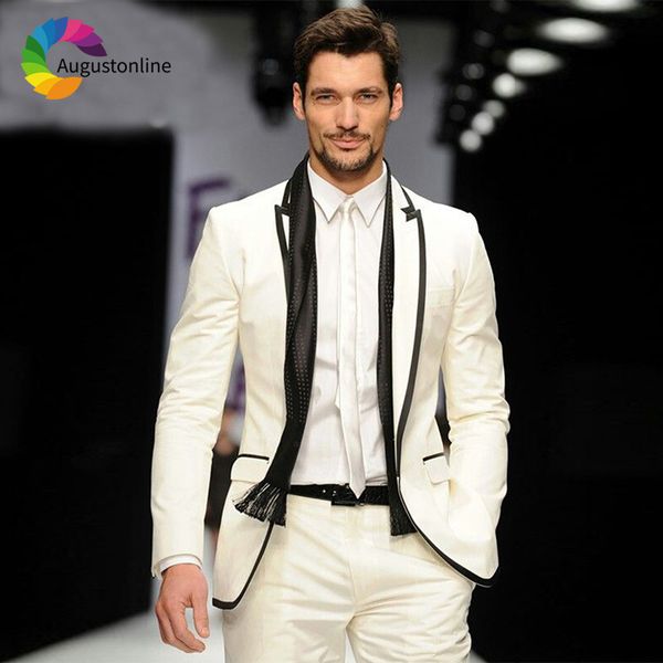 men's suits & blazers tailored made ivory men for wedding black peaked lapel slim fit prom costume groom tuxedo man blazer ja, White;black
men's suits & blazers tailored made ivory men for wedding black peaked lapel slim fit prom costume groom tuxedo man blazer ja, White;black