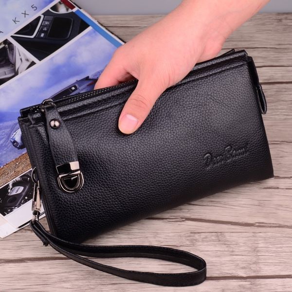 2021 fashion new men's large capacity hand korean soft leather zipper wallet mobile phone bag dual function, Red;black 
2021 fashion new men's large capacity hand korean soft leather zipper wallet mobile phone bag dual function, Red;black