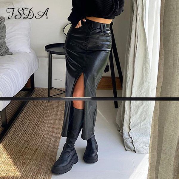 2021 midi split pu leather skirt women autumn winter black bodycon fashion party ladies pencil skirts ladies pocket, Black;white
2021 midi split pu leather skirt women autumn winter black bodycon fashion party ladies pencil skirts ladies pocket, Black;white