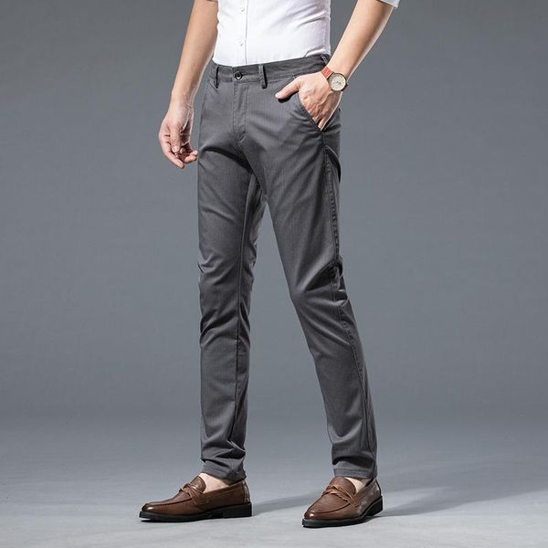 men's pants 8-color men khaki casual 2021 classic solid color business fashion elastic slim fit cotton trousers male brand, Black
men's pants 8-color men khaki casual 2021 classic solid color business fashion elastic slim fit cotton trousers male brand, Black